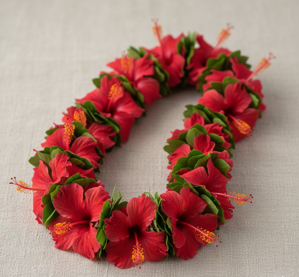 Red graland flower ( Lal Joba ful mala) — Puja Items  from Pujariya